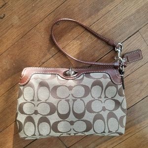 Coach Brown/Tan Signature Wristlet (new w/o tags)